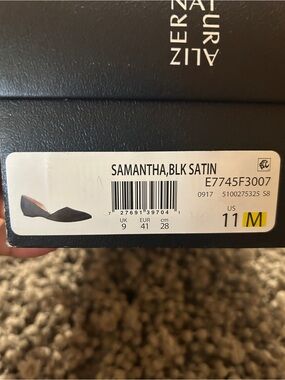 Naturalizer Samantha Black Satin Flats